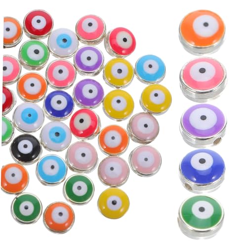HAPINARY 60 Stück Resin Evil Eye Perlen Flach Rund für Schmuckherstellung Armbänder Halsketten Diy Anhänger Basteln Schutzsymbol Geschenkideen von HAPINARY