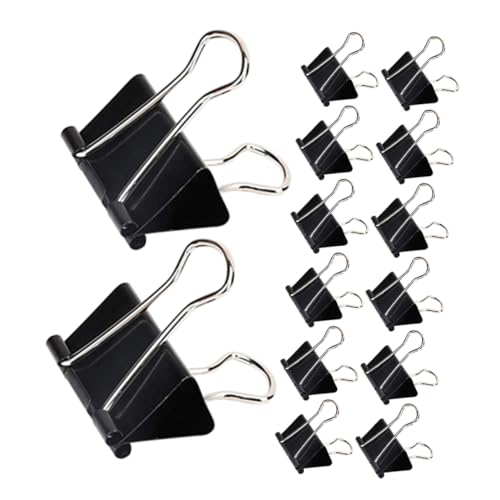HAPINARY 60 Stück Schwarze Metall Binder Clips Starke Büroklammern für Dokumentenorganisation Schwere Metallklammern mit Sicherem Halt Professionelle Aktenklemmen für Büro Schule und von HAPINARY