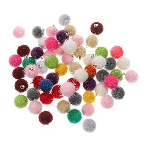 HAPINARY 60 Stück Teiliges Bunte Flauschige Pompons Bastelanhänger Kleine Ohrring Charms für DIY Schmuckherstellung Lebendige Pompom Bommeln Handgefertigte Ohrschmuck Zubehör Langlebig und von HAPINARY