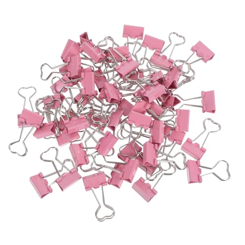 HAPINARY 60 Stück Teiliges Herzförmige Metallklammern Kleine Lange Büroklammern mit Starker Griffkraft Rosa Fancy File Clamp für Dokumentenorganisation Schülerarbeiten und Notizen von HAPINARY