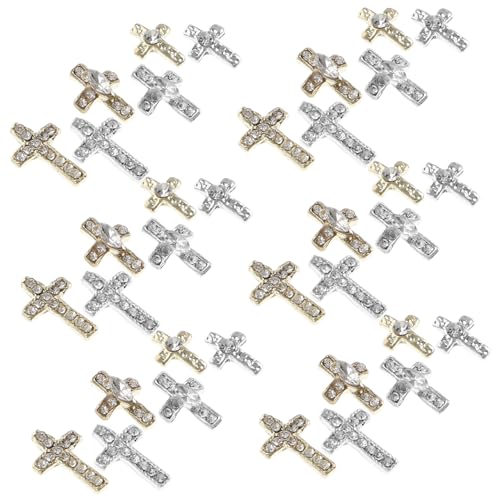 HAPINARY 60 Stück Teiliges Nagel Charms Kreuz Design aus Langlebiger Legierung Kompakte Nail Art Dekorationen für Frauen für Partys Hochzeiten und Alltag Trendige Maniküre Zubehör von HAPINARY