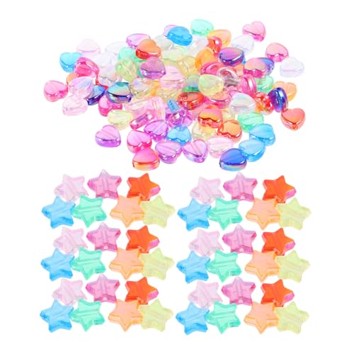 HAPINARY 600 Stück Bunte Transparente Acrylperlen Stern und Herz Formen zum Auffädeln Robuste Diy Schmuckperlen für Armbänder Ohrringe Halsketten Vielseitige Kreative Bastelmaterialien von HAPINARY