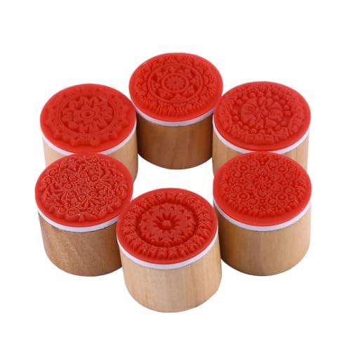 HAPINARY 6stücke Teiliges Runder Holzstempel Mit Vintage Blumenmustern Für Scrapbooking Karten Und Diy-projekte Robustem Holz Und von HAPINARY