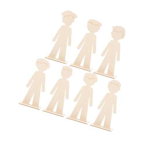 HAPINARY 7 Stück Teiliges Holzfiguren für Jungen Unvollendete Holzhandwerk für Vorschulkinder Sicheres Naturholz Fördert Kreativität und Motorische Fähigkeiten für Bastelaktivitäten und von HAPINARY