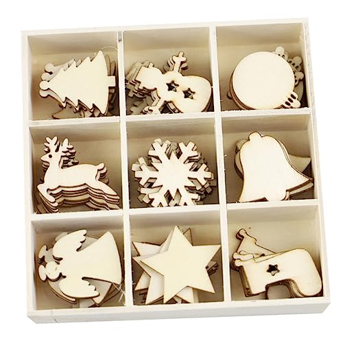 HAPINARY 72 STK. Teiliges Holzanhänger für Weihnachtsdeko Distinctive DIY Graffiti Holzanhänger im Felder Box Sichere Verarbeitung für Haushalt und Geschenkgestaltung von HAPINARY