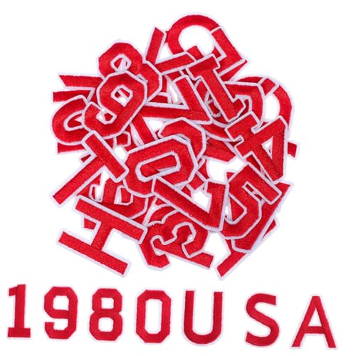 HAPINARY 72 Stk. Teiliges Aufbügelset Buchstaben Zahlen Patches Rot Bestickte Alphabet Flicken für Kleidung Hüte Socken Jeans DIY Textilien Zubehör HAPINARY 72 Stk. Teiliges Aufbügelset Buchstaben Zahlen Patches Rot Bestickte Alphabet Flicken für Kleidung Hüte Socken Jeans DIY Textilien Zubehör von HAPINARY