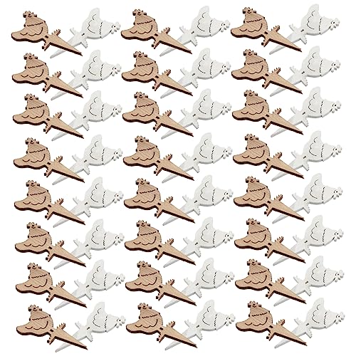HAPINARY 72 Stück Teiliges Set Holzscheiben Ostern Deko mit Cartoon Muster Frühlingsdekoration für DIY Projekte Deko für Feste und Kinderaktivitäten von HAPINARY