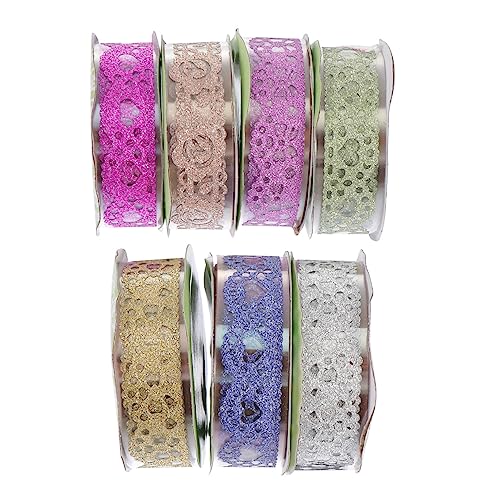HAPINARY 7rollen Glitzerndes Spitzenband Klebeband Dekoratives Glitter Tape Für Diy Scrapbooking Und Schulbedarf von HAPINARY