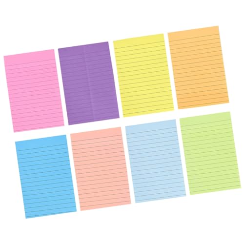 HAPINARY 8 Notizaufkleber Für Büro Und Schule, Fluoreszierendes Papier, Horizontale Linien, Für Den Haushalt, Memo Aufkleber, Haftnotizblöcke, Karteikarten, Notizaufkleber, Selbstklebende HAPINARY 8 Notizaufkleber Für Büro Und Schule, Fluoreszierendes Papier, Horizontale Linien, Für Den Haushalt, Memo Aufkleber, Haftnotizblöcke, Karteikarten, Notizaufkleber, Selbstklebende von HAPINARY