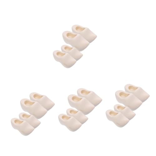 HAPINARY 8 Paar Clogs Mini Hauszubehör Blanko Holzschuhe Puppenhaus Holzschuhe Puppenhaus Zubehör DIY Miniatur Holzschuhe DIY Unfertige Holzschuhe Mini Blanko Schuhe von HAPINARY