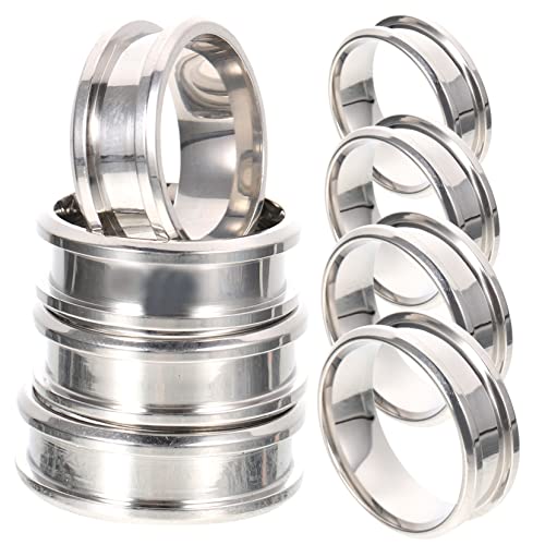 HAPINARY 8 Stück Farbige Ringrohlinge Aus Titanstahl, Schmuckringrohlinge, Edelstahl Ringrohlinge, Gerillte Ringrohlinge, Ringe Zur Schmuckherstellung, Edelstahlringe, Bastelringe, von HAPINARY