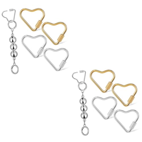 HAPINARY 8 Stück Halskettenzubehör, Kettenglieder Clips Zum Aufhängen, Karabiner Clips, Metall Clips, Herz Schlüsselanhänger Karabiner, Verriegelungskettenverbinder, Karabiner Für HAPINARY 8 Stück Halskettenzubehör, Kettenglieder Clips Zum Aufhängen, Karabiner Clips, Metall Clips, Herz Schlüsselanhänger Karabiner, Verriegelungskettenverbinder, Karabiner Für von HAPINARY