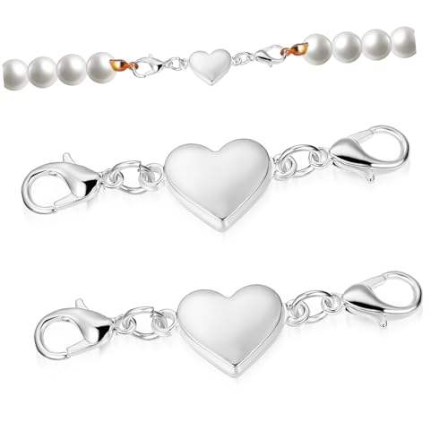 HAPINARY 8 Stück Herzförmige Magnetverschlüsse für Armbänder Einfach zu Bedienen Kompakt und Sicher Schmuckzubehör für DIY Projekte und Stylische Designs von HAPINARY