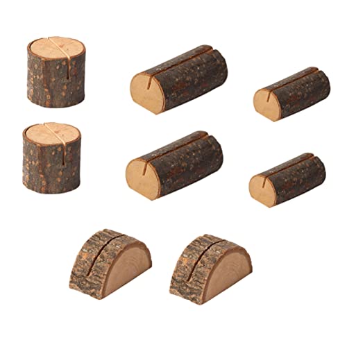 HAPINARY 8 Stück Teiliges Holzklammern mit Basis Rustikaler Kartenhalter für Postkarten Notizen und Fotos Dekoration für Zuhause Büro und Veranstaltungen Langlebiges Natürliches Holzdesign von HAPINARY