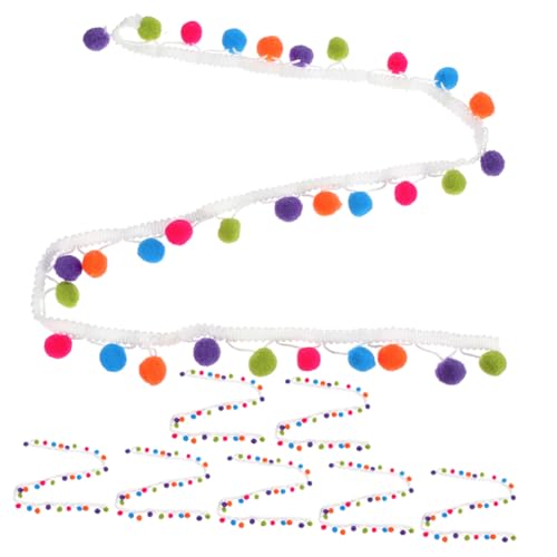 HAPINARY 8 Stück Teiliges Pompon Bandset Strapazierfähigem Material für DIY Dekorationen Vielseitig Einsetzbar für Kleidung und Accessoires Farbenfrohe Fransenborte für Bastelprojekte von HAPINARY