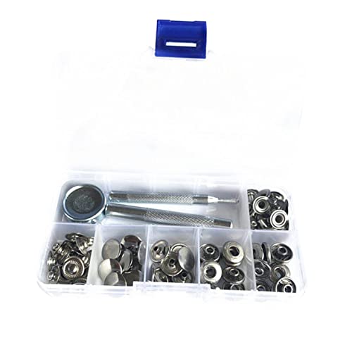 HAPINARY 83 Stk Teiliges Set Druckknöpfen und Werkzeug für Bastelbedarf Metall Druckknopf Zubehör mit Aufbewahrungsbox Silber HAPINARY 83 Stk Teiliges Set Druckknöpfen und Werkzeug für Bastelbedarf Metall Druckknopf Zubehör mit Aufbewahrungsbox Silber von HAPINARY