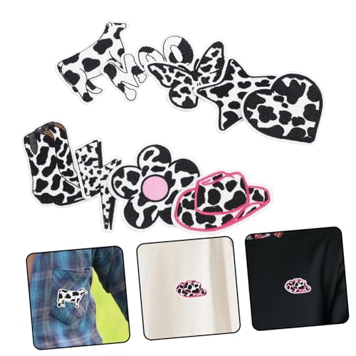 HAPINARY 9 Stück Teiliges Aufbügelbare Kuh Patches Schwarze und Weiße Cartoon Applikationen für Jacken Jeans Rucksäcke Leichte Langlebige Stoffflicken zum DIY Kleidung Reparieren und von HAPINARY