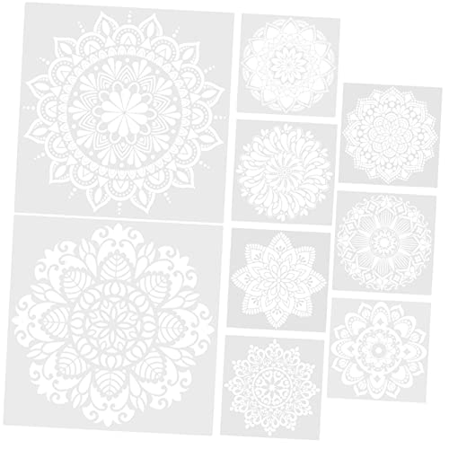 HAPINARY 9 Teilige Zeichenschablonen Aus Kunststoff, Graffiti Schablone, Schablonen Für Wandmalerei, DIY Schablonen, Mandala Schablonen, Malschablonen, Kunststoff Schablonen, Neuartige von HAPINARY