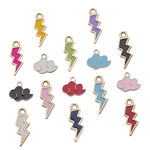 HAPINARY 90Stücke Teiliges DIY Schmuckherstellungsset mit Wolken und Blitzanhängern für Ohrringe Armbänder und Bastelzubehör für Vielseitige Designs von HAPINARY