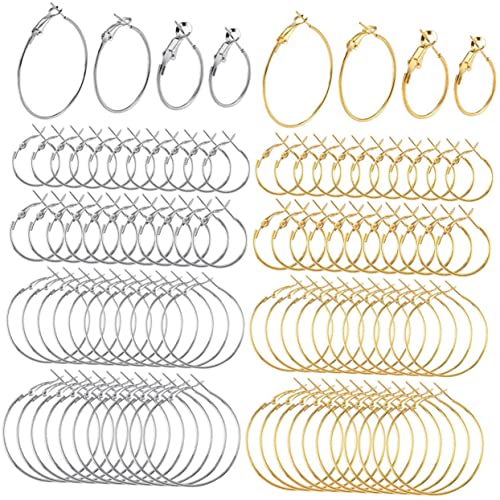 HAPINARY 96Stücke Ohrringe Bezel Charme Hypoallergenes Legierungsmaterial Runde Ohrringe für Schmuckherstellung für Bastelprojekte und Designs Goldene und Silberne HAPINARY 96Stücke Ohrringe Bezel Charme Hypoallergenes Legierungsmaterial Runde Ohrringe für Schmuckherstellung für Bastelprojekte und Designs Goldene und Silberne von HAPINARY