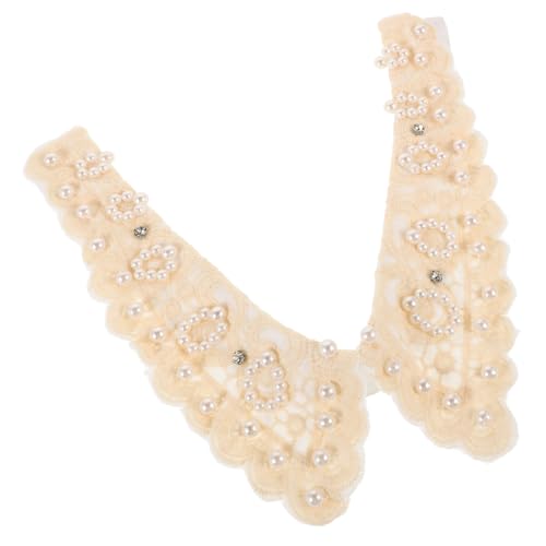 HAPINARY Abnehmbarer Falscher Kragen mit Perlenverzierung Weißer Spitzenkragen für Damen Polyester Einsatz mit Elegantem Satin Choker Vielseitiges Accessoire für Blusen und Kleider HAPINARY Abnehmbarer Falscher Kragen mit Perlenverzierung Weißer Spitzenkragen für Damen Polyester Einsatz mit Elegantem Satin Choker Vielseitiges Accessoire für Blusen und Kleider von HAPINARY