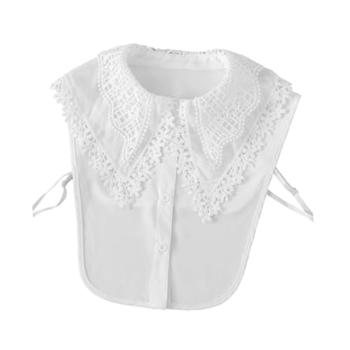 HAPINARY Abnehmbarer Spitzen blusenkragen Damen Eleganter Fake Collar mit Lochmuster Angenehm Hautfreundlich Passend für Pullover Jacken Vielseitiger Einsatz für Stilvolle Damenbekleidung HAPINARY Abnehmbarer Spitzen blusenkragen Damen Eleganter Fake Collar mit Lochmuster Angenehm Hautfreundlich Passend für Pullover Jacken Vielseitiger Einsatz für Stilvolle Damenbekleidung von HAPINARY
