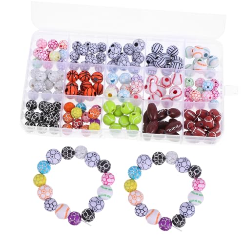 HAPINARY Acryl Sportperlen Fußball Basketball Rugby Motiv DIY Schmuck Basteln Armbänder Halsketten Zubehör für Sportfans und Kreative Schmuckherstellung HAPINARY Acryl Sportperlen Fußball Basketball Rugby Motiv DIY Schmuck Basteln Armbänder Halsketten Zubehör für Sportfans und Kreative Schmuckherstellung von HAPINARY