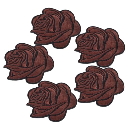 HAPINARY Aufnäher Mit Rosenblumen Zum Aufbügeln Bestickte Applikationen Zur Reparatur Von Kleidung Dekorative Aufnäher 5er-set von HAPINARY