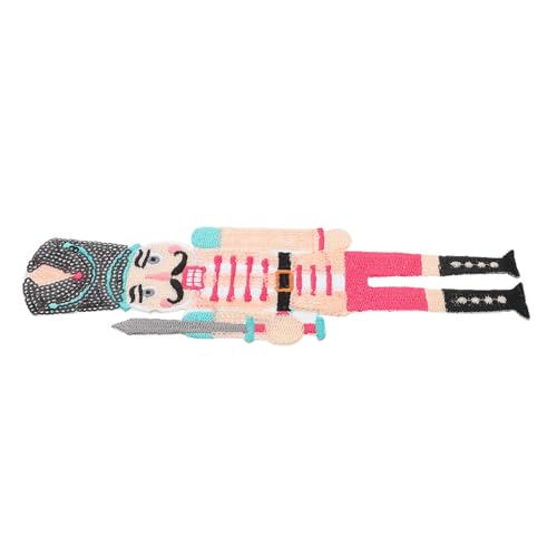 HAPINARY Bestickter Nutcracker Aufnäher mit Pailletten Langlebiger Diy Kleidung Reparatur Patch Eisen Aufnähbar Cartoon Soldat Design Applikation für Jacken Schuhe Taschen und Accessoires von HAPINARY