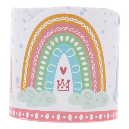 HAPINARY Boho Pinnwand Bordüre Selbstklebend Regenbogen Dekoration für Klassenzimmer Robuste Papierbordüre mit Eleganten Wellenmustern für Kreative Projekte und Schuldekoration von HAPINARY
