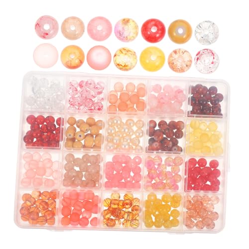 HAPINARY Bunte Glasperlen mit Großem Farbige Rundperlen für Schmuckherstellung DIY Armband Charms Halsketten Spacer Kreative Bastelperlen für Freundschaftsarmbänder von HAPINARY
