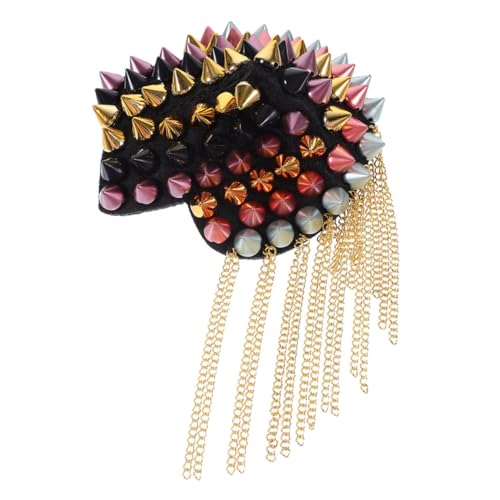 HAPINARY Bunte Punk Epaulette mit Quaste und Nieten Langlebige für Damenuniform Einfach zu Nähen Modisches Kostümzubehör für Jacken und Schuluniformen von HAPINARY