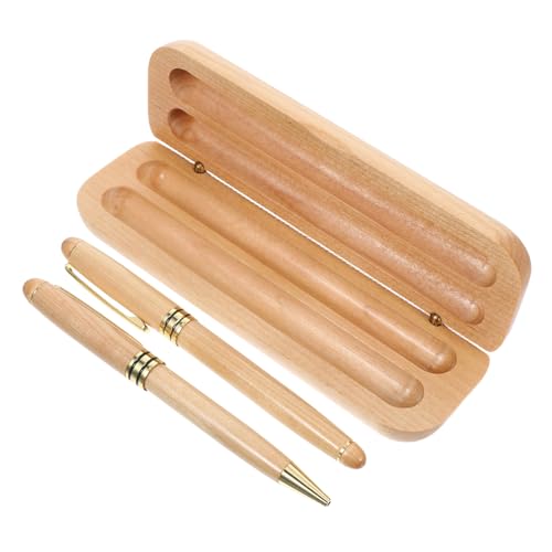 HAPINARY Business Füllfederhalter mit Feiner Feder und Gravur Holz-metall-kombination Glattes Schreiben mit Tintenpatronen Eleganter Ahornholzgriff für Unterschriften und Kalligraphie bei von HAPINARY