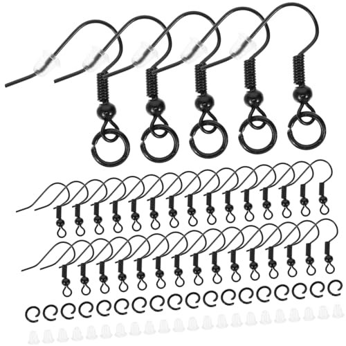 HAPINARY DIY Ohrringhaken aus Leichte Schwarze Ohrhaken mit Glattem Design Ohrverschluss für Vielseitige Schmuckherstellung Nickelfrei für Kreative DIY Ohrringe HAPINARY DIY Ohrringhaken aus Leichte Schwarze Ohrhaken mit Glattem Design Ohrverschluss für Vielseitige Schmuckherstellung Nickelfrei für Kreative DIY Ohrringe von HAPINARY
