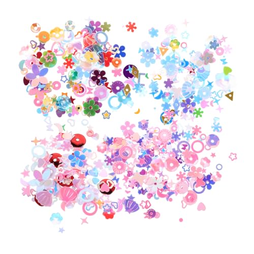 HAPINARY Dekorationsmaterialien mit Pailletten Pailletten-Ornamente Pailletten für Kleidung Geburtstagsfeier Pailletten Paillettenperlen zum Basteln Aufnäher mit Pailletten Plastik HAPINARY Dekorationsmaterialien mit Pailletten Pailletten-Ornamente Pailletten für Kleidung Geburtstagsfeier Pailletten Paillettenperlen zum Basteln Aufnäher mit Pailletten Plastik von HAPINARY