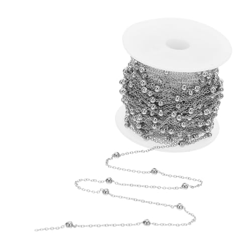 HAPINARY Edelstahl Perlenkette DIY Schmuck Basteln Kettenrolle Rostfreie Kugelketten mit Drahtstärke für Armband Halskette Modeschmuck Zubehör von HAPINARY