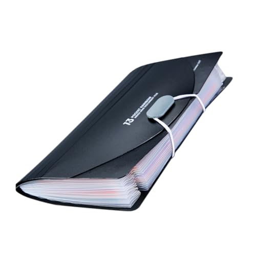 HAPINARY Fächermappe für Quittungen Tickets und Karten Fächer aus Robustem Material Praktischer Organizer für Büro und Zuhause Schwarz mit Bunten Innenseiten HAPINARY Fächermappe für Quittungen Tickets und Karten Fächer aus Robustem Material Praktischer Organizer für Büro und Zuhause Schwarz mit Bunten Innenseiten von HAPINARY