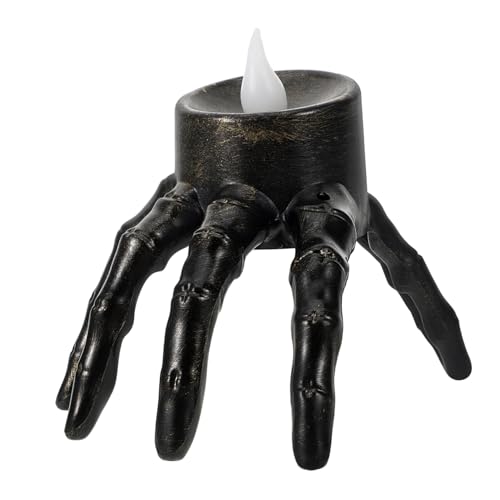 HAPINARY Flammenlose Halloween Handkerze Dekoration LED Nachtlicht Fake Teelicht Form Gruselige Tischdeko für Innenbereich Halloween Deko Atmosphäre von HAPINARY