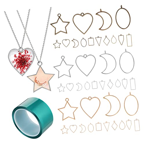 HAPINARY Geometrische Anhängerrahmen Teilig Metall Offen DIY Schmuckanhänger in Weiß Gold Antikbronze mit Breitem Grünen Klebeband für Halsketten Basteln HAPINARY Geometrische Anhängerrahmen Teilig Metall Offen DIY Schmuckanhänger in Weiß Gold Antikbronze mit Breitem Grünen Klebeband für Halsketten Basteln von HAPINARY