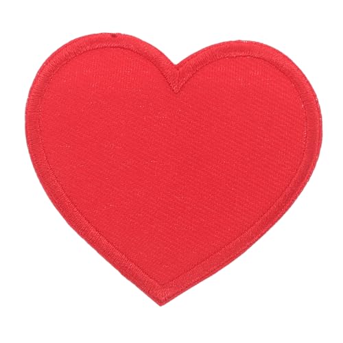 HAPINARY Gestickter Stoffaufnäher Herz-Reparatur-Patch Herzensflecken besticktes Eisen auf herzförmige Aufnäher zum Aufbügeln Herzflecken zum Aufnähen Herzapplikations Patch Polyester rot von HAPINARY