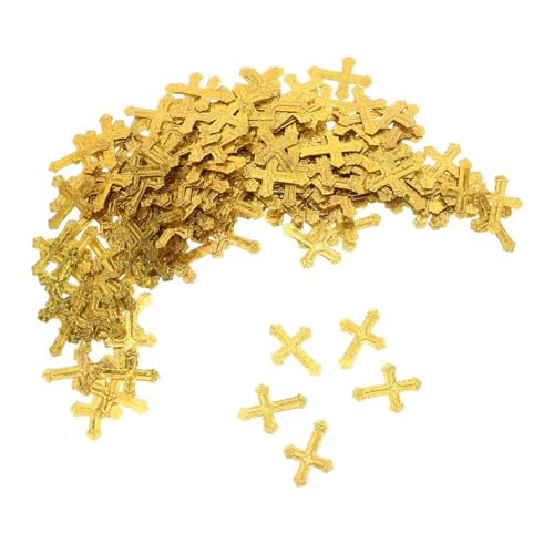 HAPINARY Glänzendes Kreuz-konfetti Plastik Metallic Tischstreuung Farbige Faderesistente Dekoration für Kommunion Taufe Hochzeit Geburtstag Festliche Religiöse Anlässe Goldener von HAPINARY