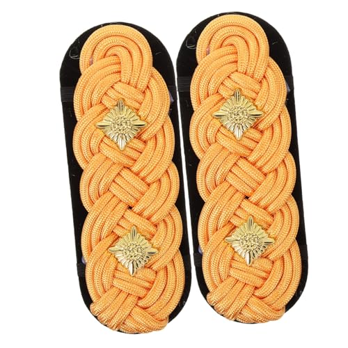 HAPINARY Goldene Kleine Gewebte Schulterklappen mit Metallstern Langlebige Uniform Abzeichen Dekorative Epauletten für Kostüme Formelle Anlässe und Auftritte Stilvolle Schulterbretter von HAPINARY