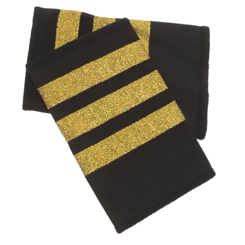 HAPINARY Goldene Pilot Schulterklappen Weiches Webband Professionelle Uniform Dekoration für Piloten Offiziere und Flugschüler Elegant Gestaltete Schulterepauletten für Kostüm und Alltag von HAPINARY