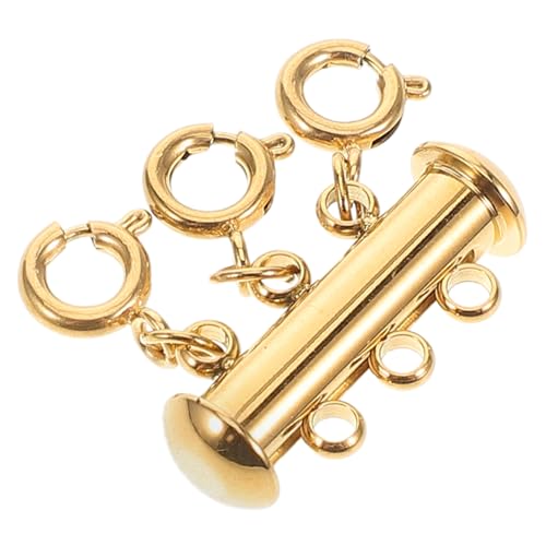 HAPINARY Goldener Edelstahl Schmuckverschluss für Halsketten und Armbänder Langlebiger Federkarabiner DIY Verbindungsklemme zum Verhindern von Verheddern bei Mehrlagigen Ketten und von HAPINARY