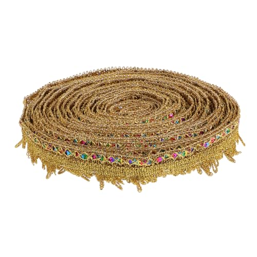 HAPINARY Goldener Spitzenbesatz mit Pailletten Robuste Goldfarbene Spitzenborte für DIY Näharbeiten Verzierung für Kostüme Blumensträuße und Bastelprojekte HAPINARY Goldener Spitzenbesatz mit Pailletten Robuste Goldfarbene Spitzenborte für DIY Näharbeiten Verzierung für Kostüme Blumensträuße und Bastelprojekte von HAPINARY