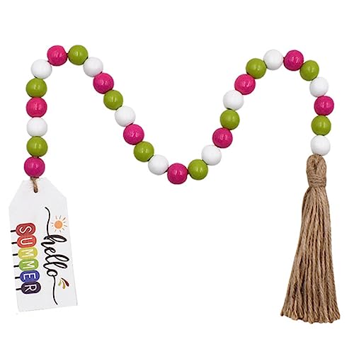 HAPINARY Hängende Holzperlen Dekoration mit Quaste Rustikale für Sommerliche Wandgestaltung für Küchen und Wohnaccessoires Farben von HAPINARY