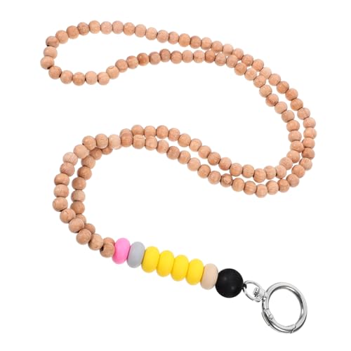 HAPINARY Holzperlen Id Karten Lanyard Schlüsselband Vielseitig als Ausweishalter und Schlüsselanhänger Damen Schmuck Halskette für Arbeit und Alltag Farbe von HAPINARY