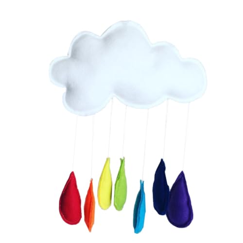 HAPINARY Kinderzimmer Wanddeko Wolken Regenbogen hänger aus Filz Langlebiges Zelt Wandanhänger Kreative Fotorequisite für Mädchen Bunte Regenfall Designs von HAPINARY