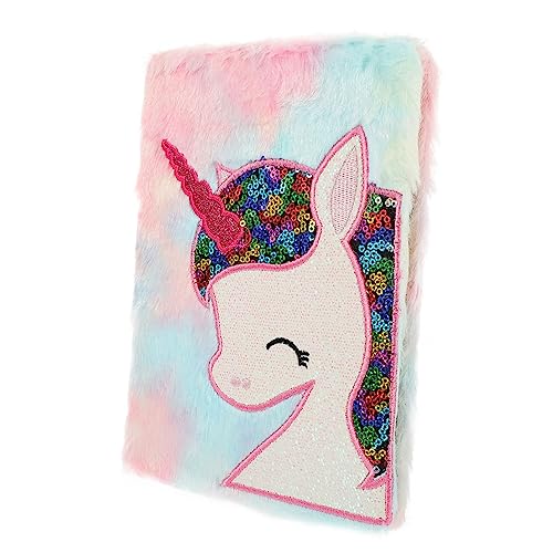 HAPINARY Kuscheliges Einhorn Notizbuch für Junge Süßes Plüsch Notizbuch mit Cartoon Muster für Schule Reisen und Kreative Notizen für Freundinnen von HAPINARY