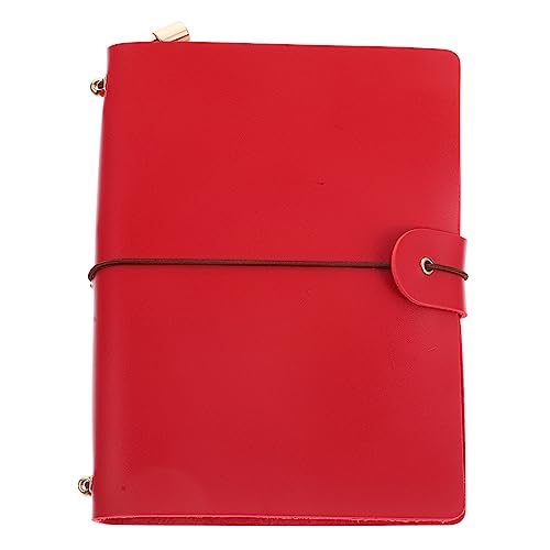 HAPINARY Leder Notizbuch für Studenten und Nachfüllbares Journal mit Glattem Schreibpapier für Büro und Persönliche Notizen Rotes Design Vielseitig Einsetzbar von HAPINARY